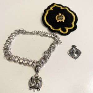 Vintage Lot of ABWA Pin Charm Bracelet American Business Woman's Association